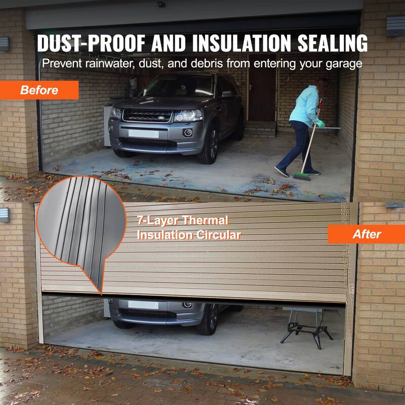 Garage Door Seals Bottom Rubber, U Shape +O Ring Garage Door Weather Stripping, Weatherproof Threshold Buffering Sealing Rubber