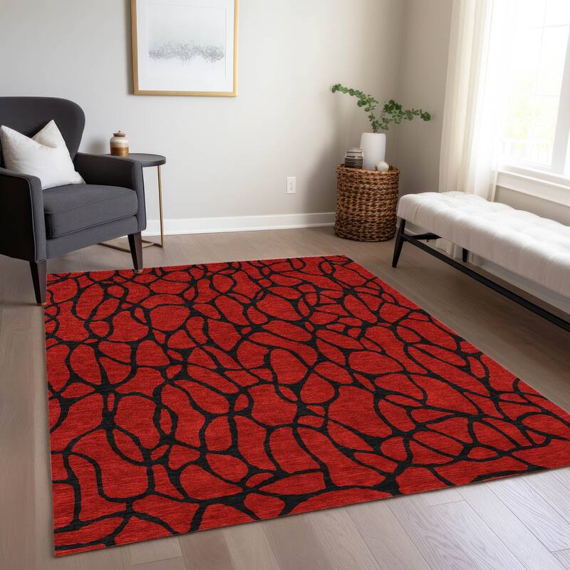 Machine Washable Indoor/ Outdoor Contemporary Chantille Rug