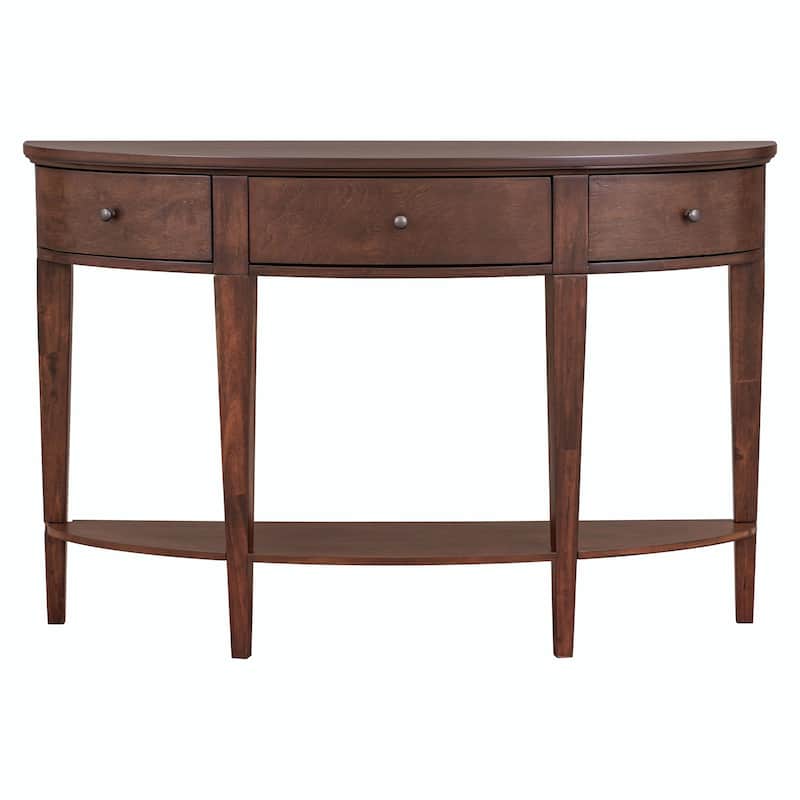 Modern Curved Console Table with 3 Drawers and 1 Shelf