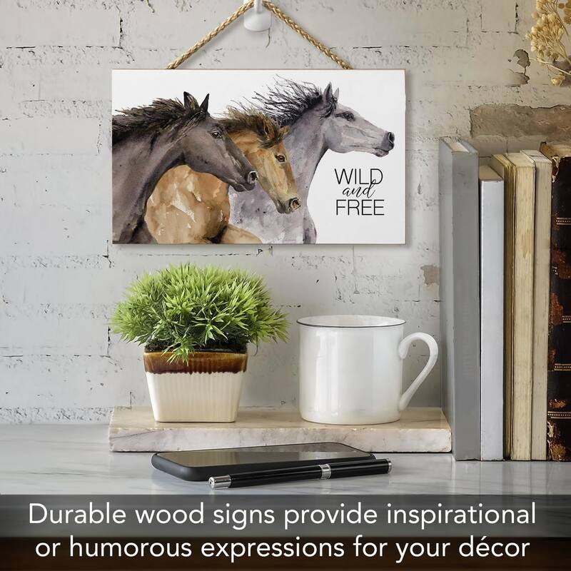 Hoof Beats Decorative Hanging Wood Sign 9.5” by 5.75”