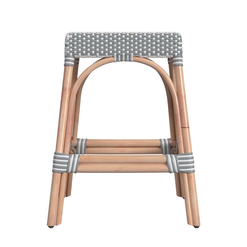 Robias 24.5" Rattan Rectangular Counter Stool