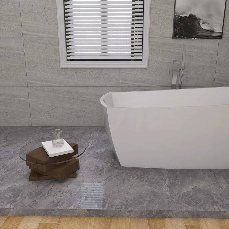 Peter Soaking Single Slipper Rectangular Bathtub in Glossy White