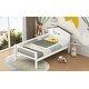 preview thumbnail 4 of 28, Twin Size Platform Bed with House-shaped Headboard,Shelf with LED Light