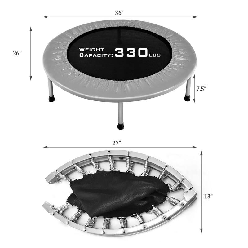 Gymax Mini Folding 36'' Trampoline Portable Recreational Fitness - See Details