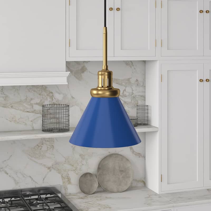 Zeno Pendant Lamp - Blue/Brass