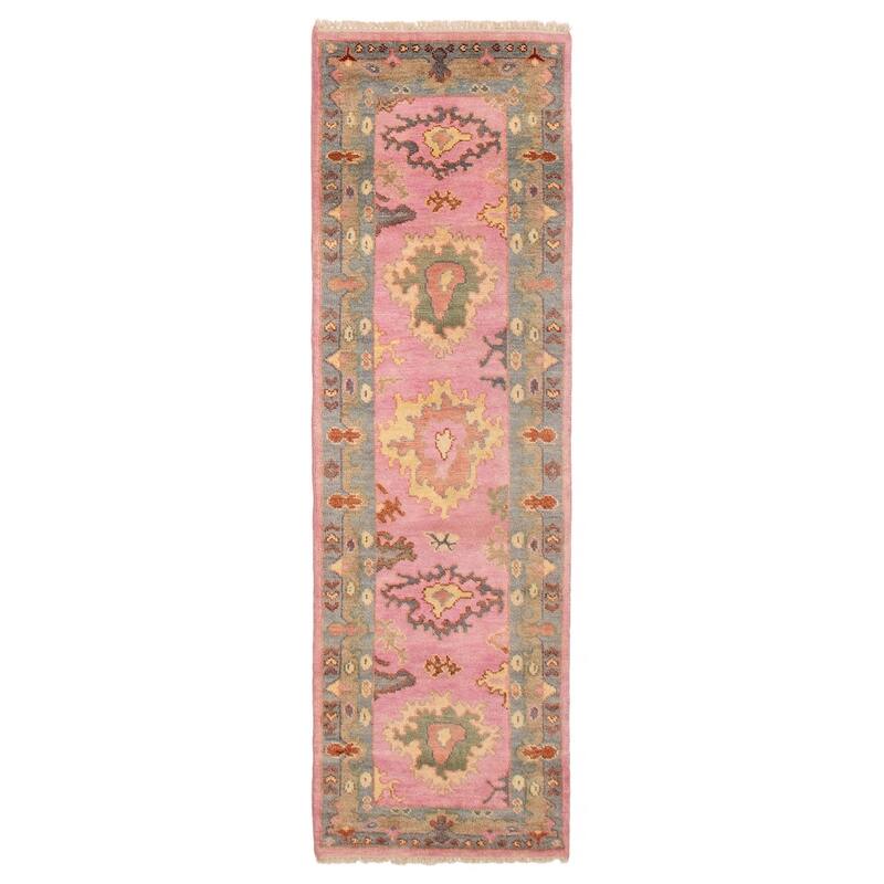 ECARPETGALLERY Hand-knotted Modern Oushak Violet Wool Rug - 2'5 x 8'2 - Violet - 2'5 x 8'2