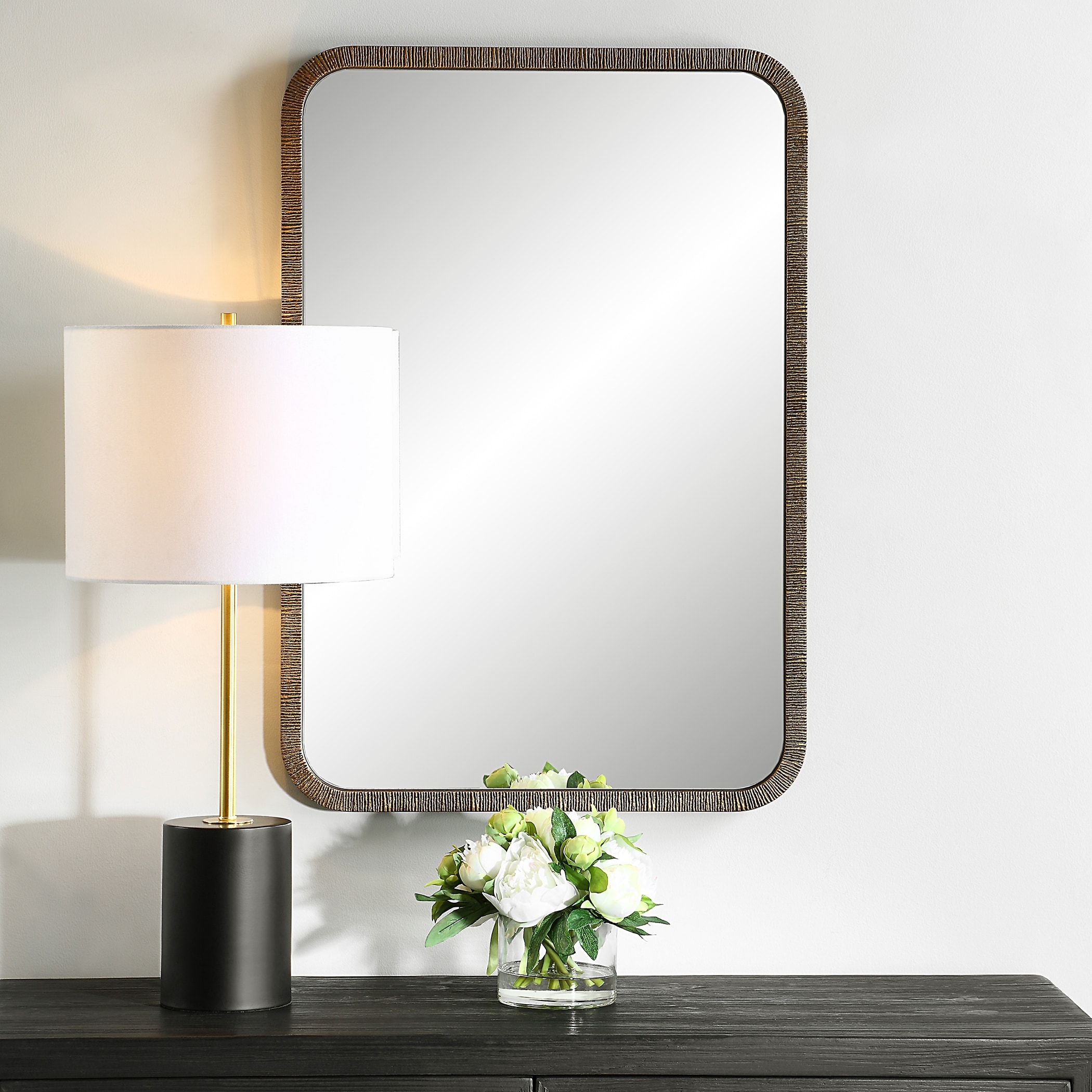 Copper Grove Rectangular Antique Gold Wall Mirror