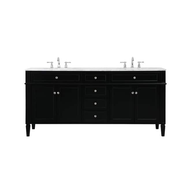 Elegant Lighting VF12572D Park Avenue 72" Free Standing Double Basin - Black - Anthracite Finish