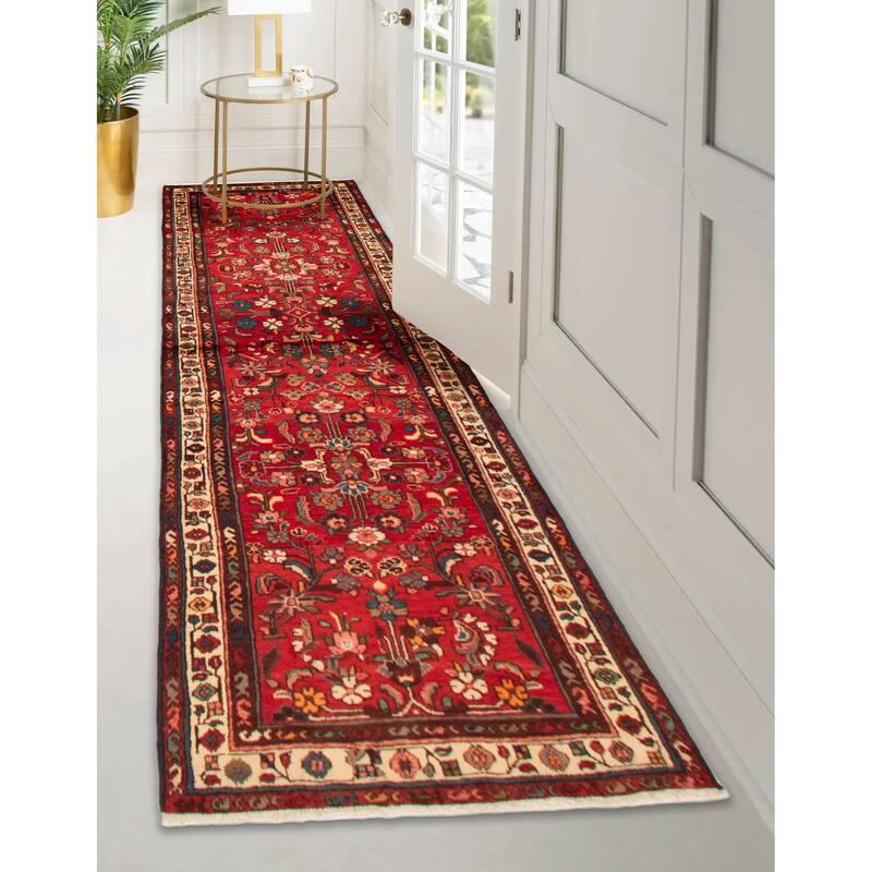ECARPETGALLERY Hand-knotted Andelz Red Wool Rug - 3'4 x 10'8