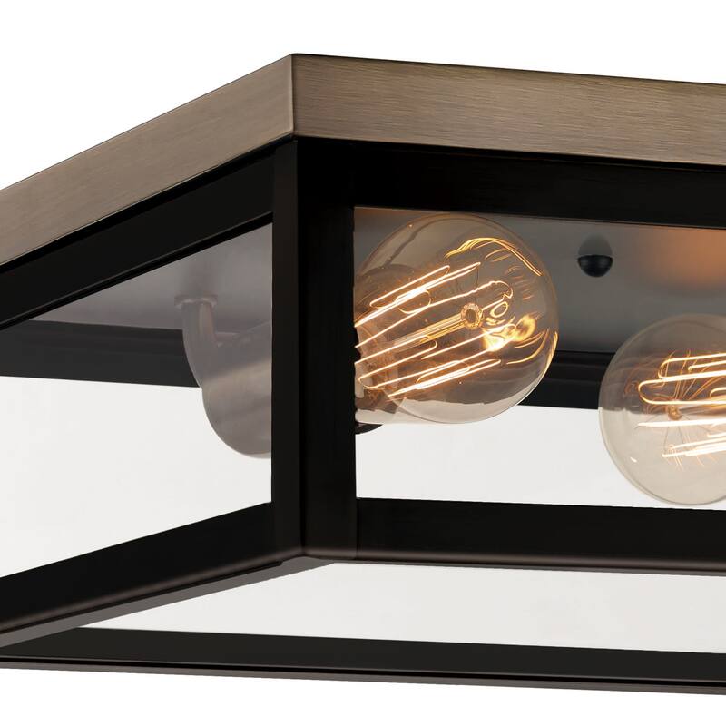 Globe Electric Verona 2 Light 13" Wide Flush Mount Square Ceiling