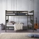 preview thumbnail 1 of 44, Clayfell Ames Twin Over Twin Solid Wood Bunk Bed Frame, Convertible, Sturdy Guardrails, Easy Assembly Dark Grey - Twin