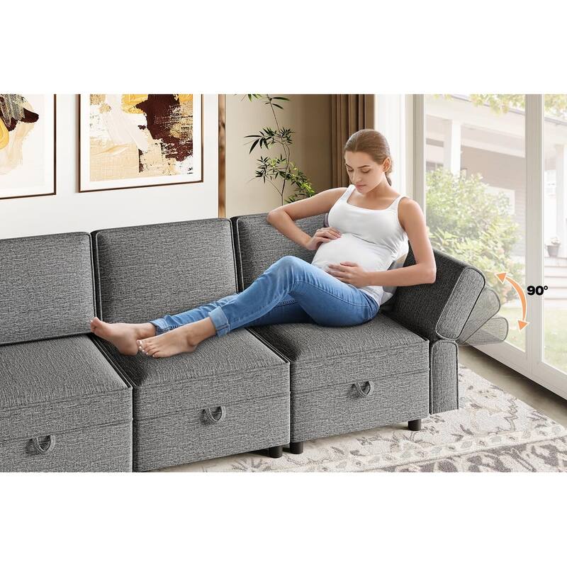 Loveseat Sofa with Storage Seat