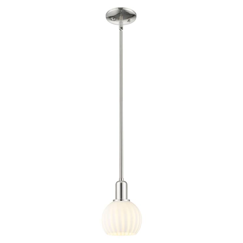 Innovations Lighting Endless Possibilities Arcadia - White Venetian - 1 Light 6" Stem Hung Mini Pendant - Polished Nickel