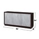 preview thumbnail 3 of 3, Wooden Console Cabinet with 3 Handle-Free Doors in Metallic Silver and Walnut