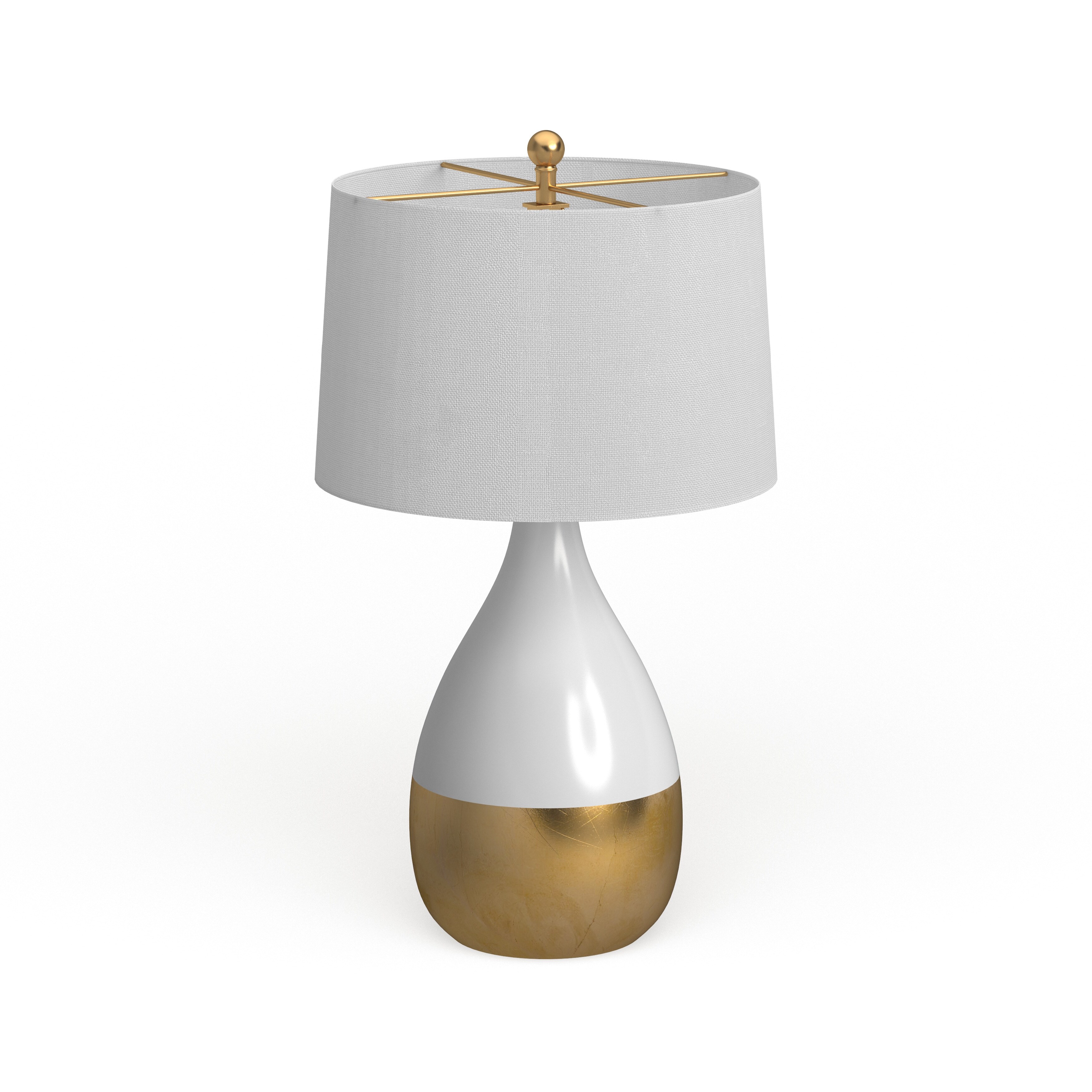 Safavieh Lighting 24 Inch Kingship White Gold Lacquer Glam Led Table Lamp Set Of 2 14 X14 X24 On Sale Overstock 13434705