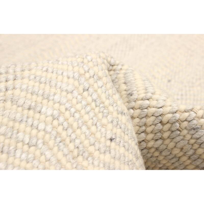 ECARPETGALLERY Braid weave Sienna Khaki Wool Rug - 5'1 x 7'5