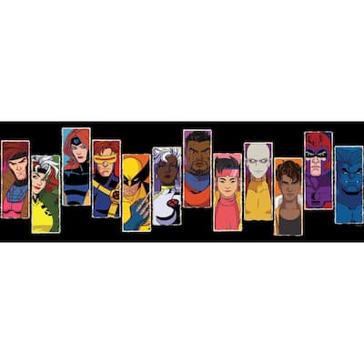 RoomMates Marvel's X-MEN '97 Character Portraits Black Peel and Stick Border