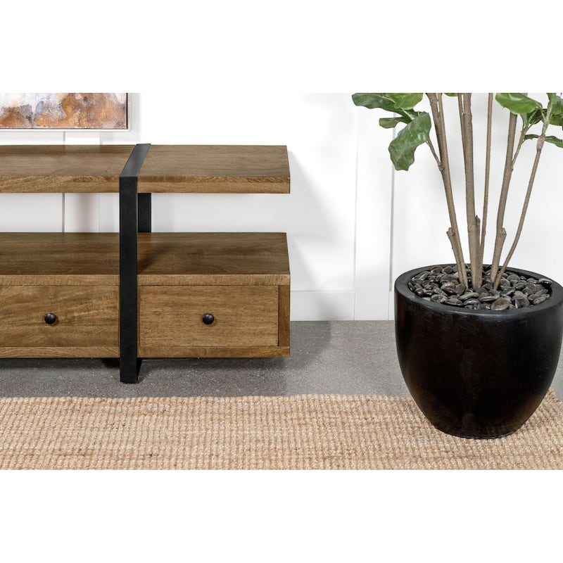 Otto 5-Drawer Mango Wood 70" TV Stand Media Console Brown