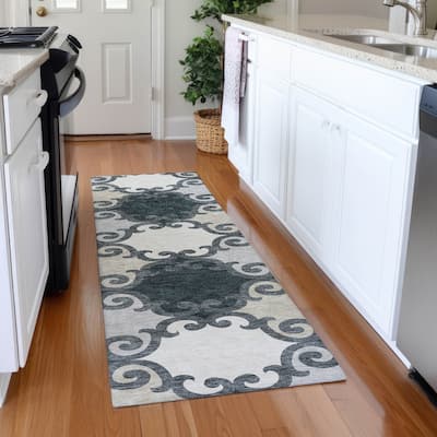 Premium Washable Super Soft Ornate Scroll Mayfield Rug