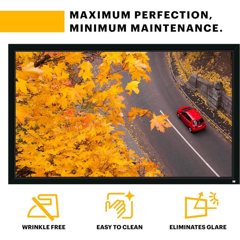 Kodak Fixed Frame Projector Screen with Velvet Frame & Wall Mount Kit