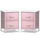 preview thumbnail 7 of 5, Sorbus Nightstand with 2 Drawers - Steel Frame, Wood Top & Easy Pull Fabric Bins (2 Pack)
