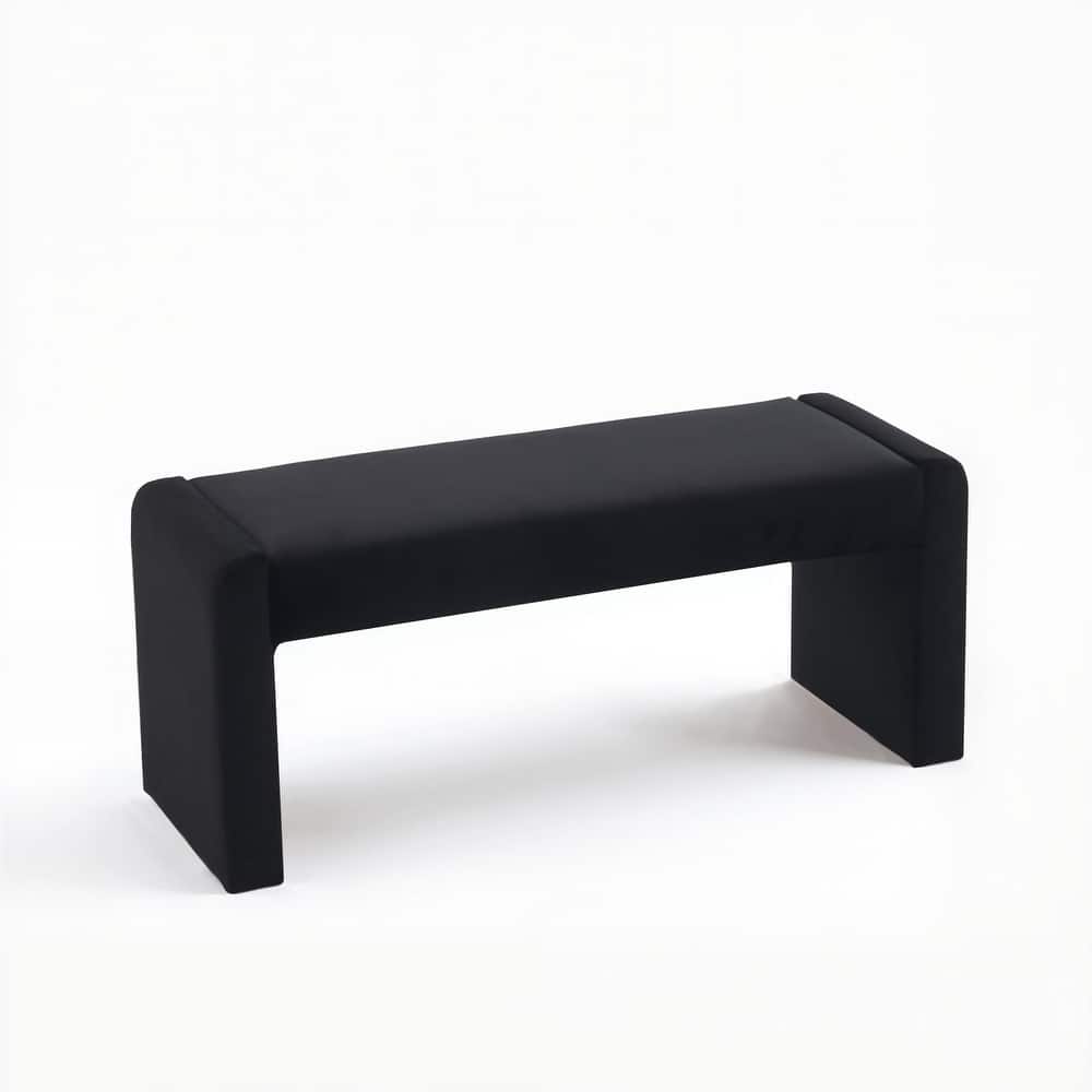 Velvet/Faux Leather Entryway Bench End of Bed Bench Upholstered Modern Window Bench for Dining Room/Bedroom