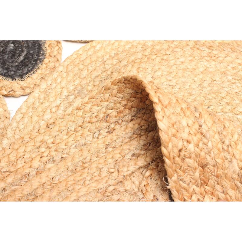 ECARPETGALLERY Braided Weave Palas Denizli Tan Jute Rug - 3'0 x 3'0