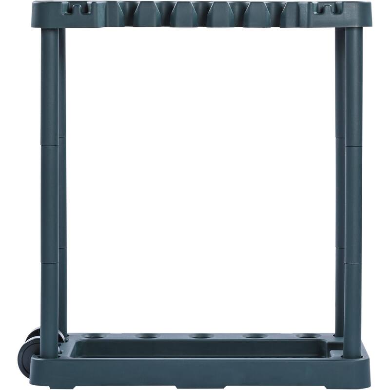 Polypropylene 10 Slots Garden Tool Organizer Tower Rack Ideal for Garage Organization and Storage - 20.5 x 38 x 34.4 in