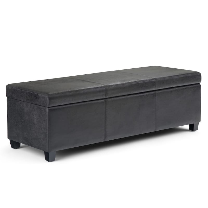 WYNDENHALL Franklin 48-in. Wide Contemporary Rectangular Storage Ottoman