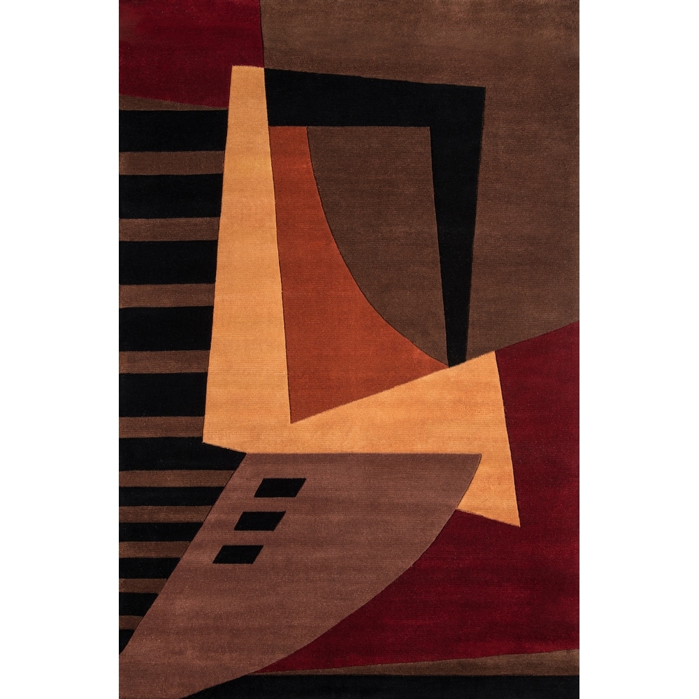 Momeni New Wave Hand Tufted New Zealand Wool Contemporary Geometric Area Rug.