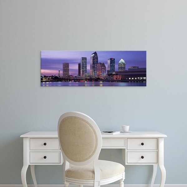 Easy Art Prints Panoramic Images's 'USA, Florida, Tampa, View of an urban skyline at night' Premium Canvas Art