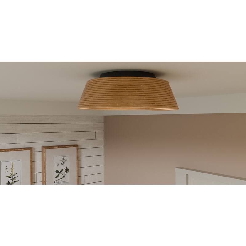 Zahara 3-Light Matte Black Flush Mount Light
