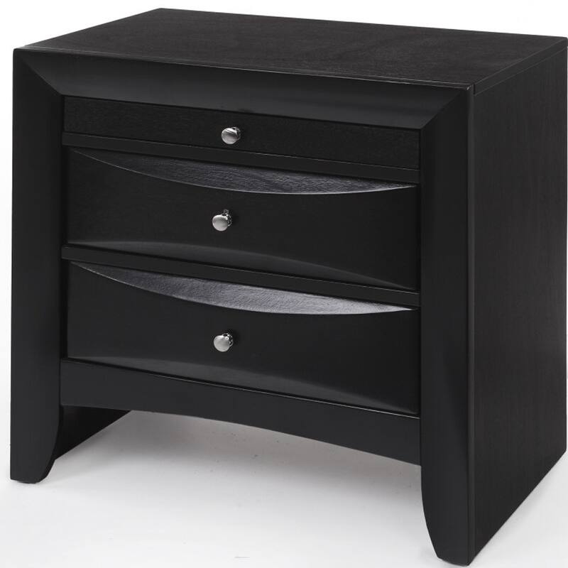 HomeRoots 25" Dark Brown Three Drawer Nightstand