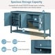 preview thumbnail 8 of 18, Antique Navy Sideboard Console Table, Storage Cabinet Display Case w/ Mirrored Doors & Open Storage Shelf for Living Dining Room