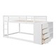 preview thumbnail 9 of 7, White Pine Wood Bunk Bed with Drawers, Shelves, Built-in Ladder