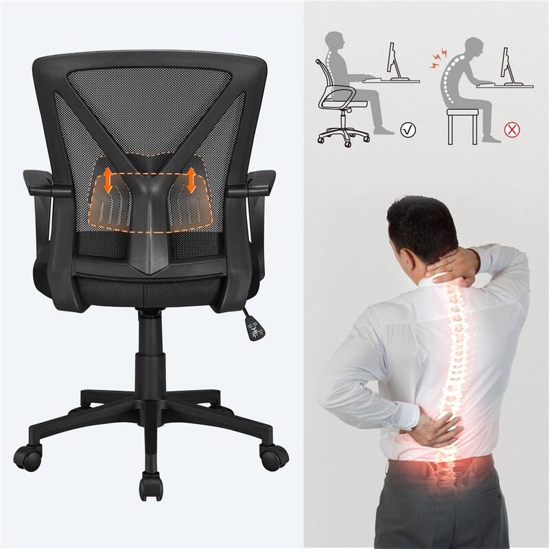 Yaheetech Adjustable Mesh Office Chair Mid Back Swivel Executive Chair