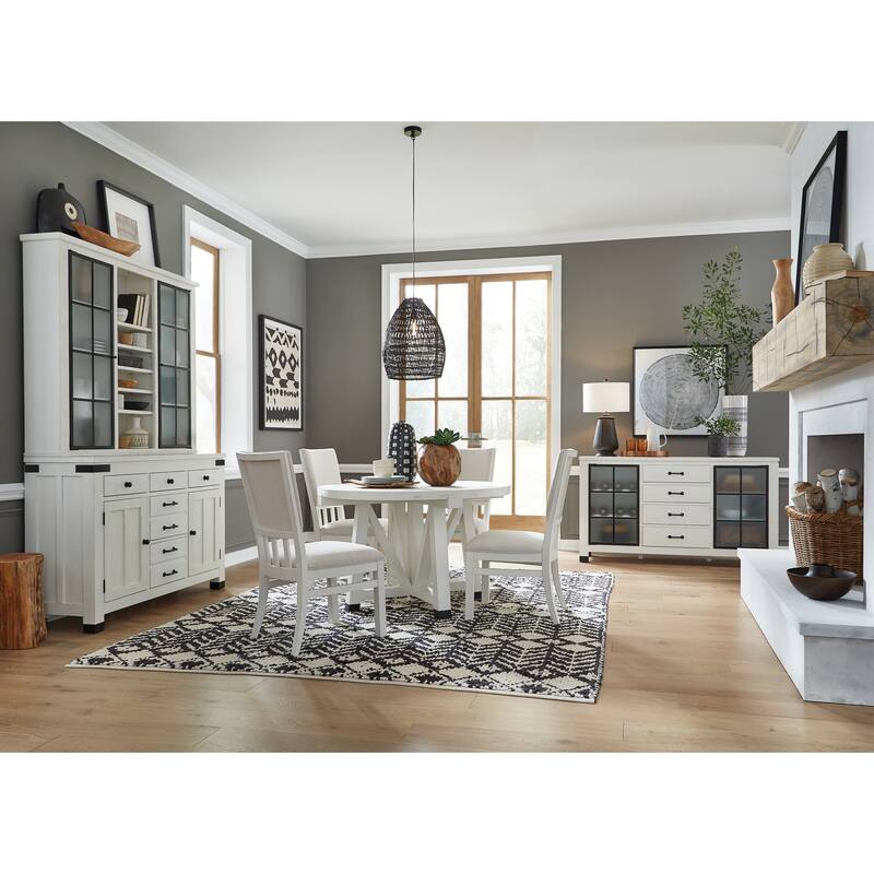 Magnussen Home Harper Springs Silo White Server - 54''W x 18''D x 37''H