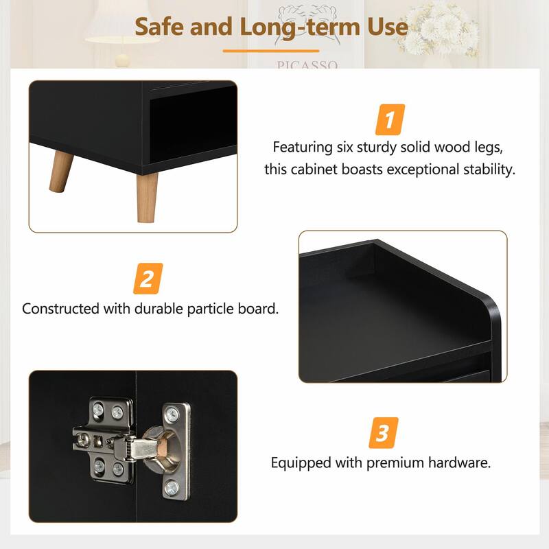 Sleek Contemporary Shoe Cabinet: Adjustable Shelves, Minimalist Home Organizer