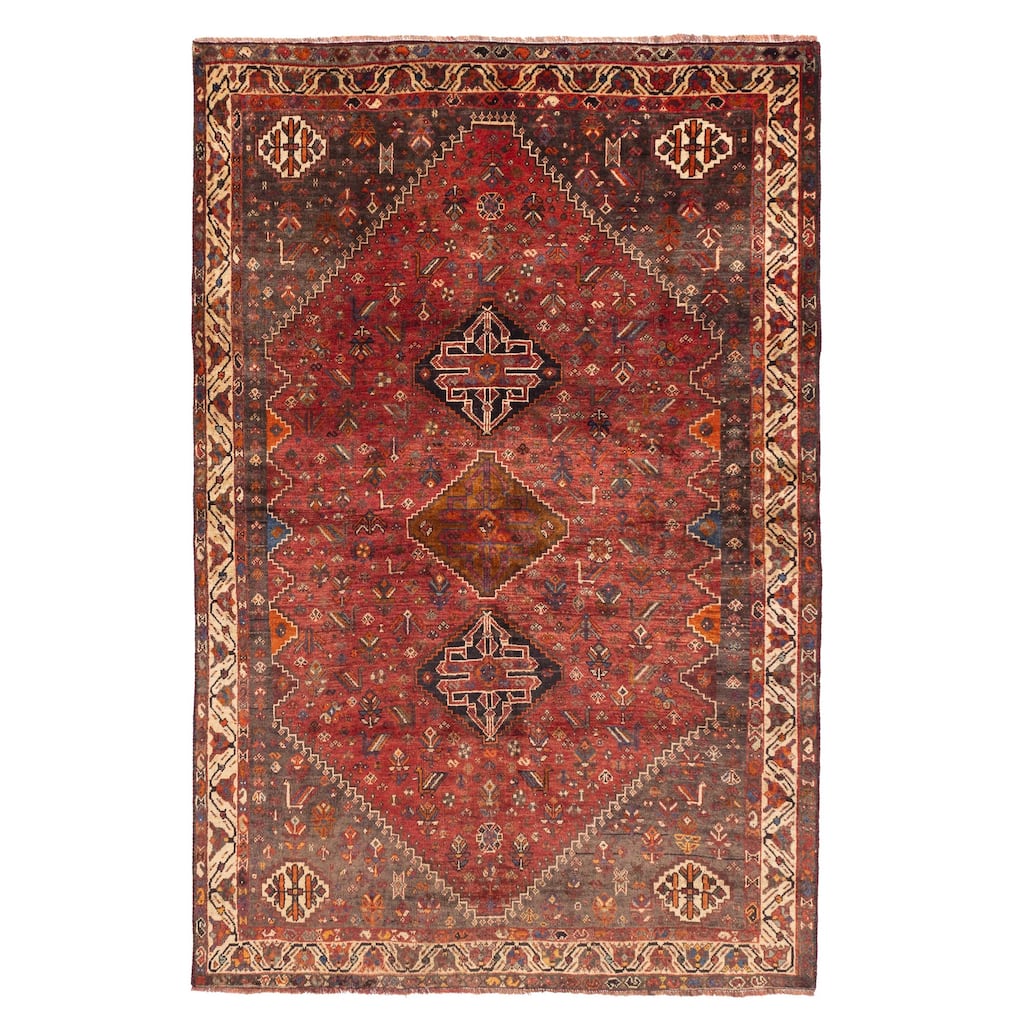 ECARPETGALLERY Hand-knotted Melis Vintage Red Wool Rug - 5'4 x 8'2