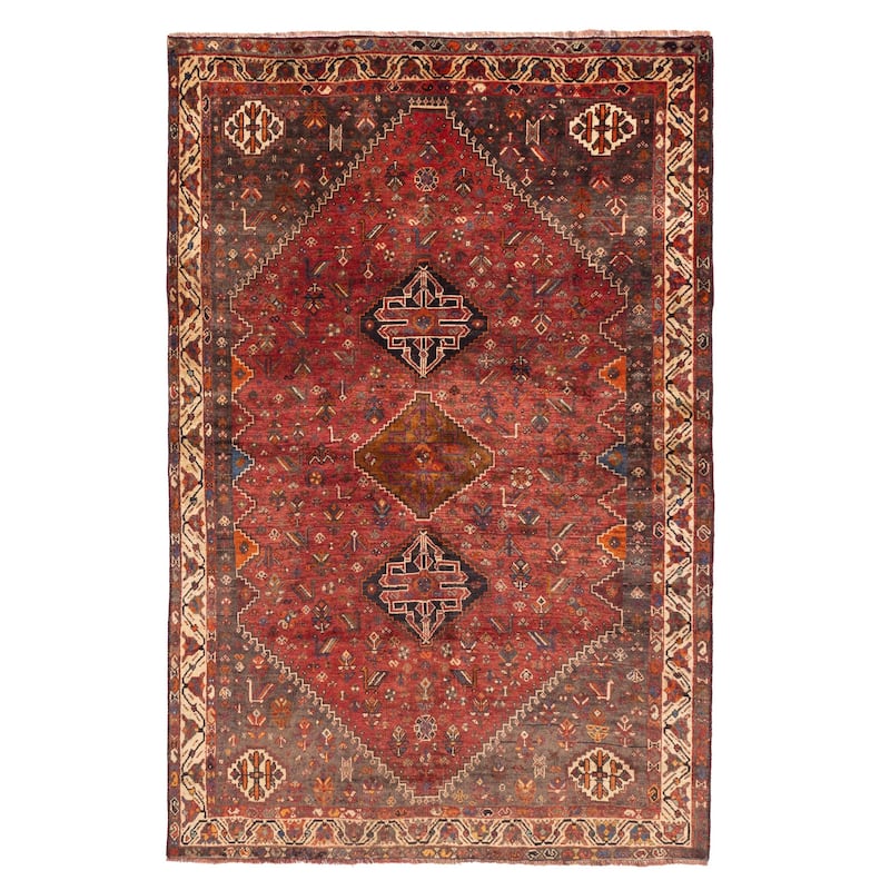 ECARPETGALLERY Hand-knotted Melis Vintage Red Wool Rug - 5'4 x 8'2