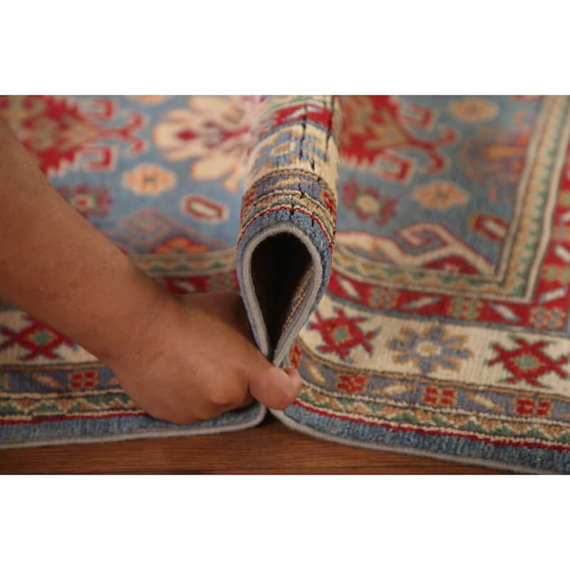Light Blue Kazak Oriental Accent Rug Handmade Wool Carpet - 2'8" x 4'0"