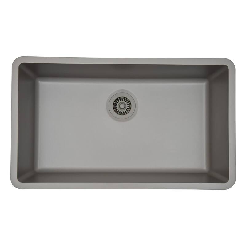 Lexicon Drop-In Quartz 32 Inch Single Bowl Kitchen Sink Kit - 32"x19"