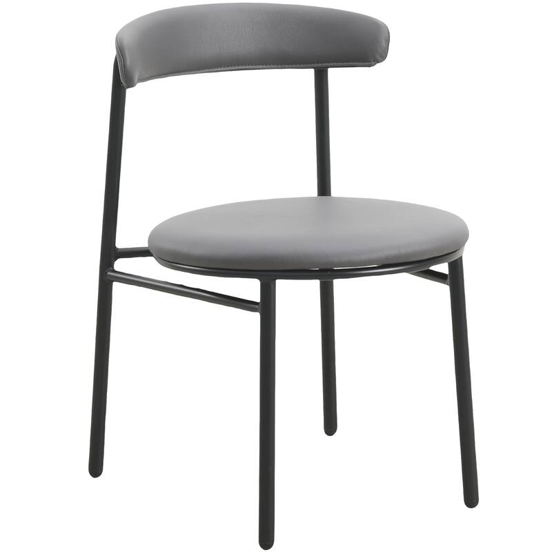 Lume Modern Dining Chairs Polyester Fabric Seat with Steel Legs by LeisureMod