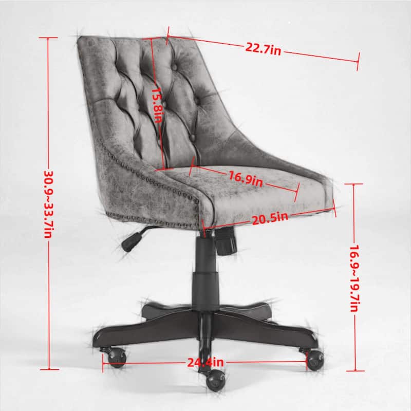 Sheepskin Home Office Chair with Lift, Swivel and Recline Functions