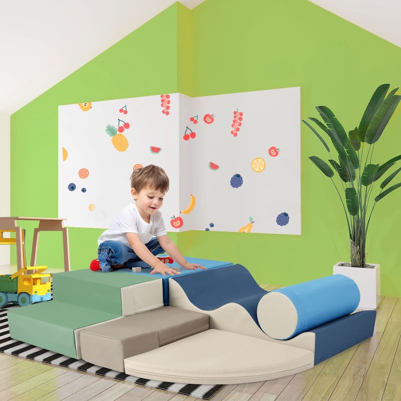 Soft Climb and Crawl Foam Playset 6 in 1, Soft Play Equipment Climb and Crawl Playground for Kids,Kids Crawling