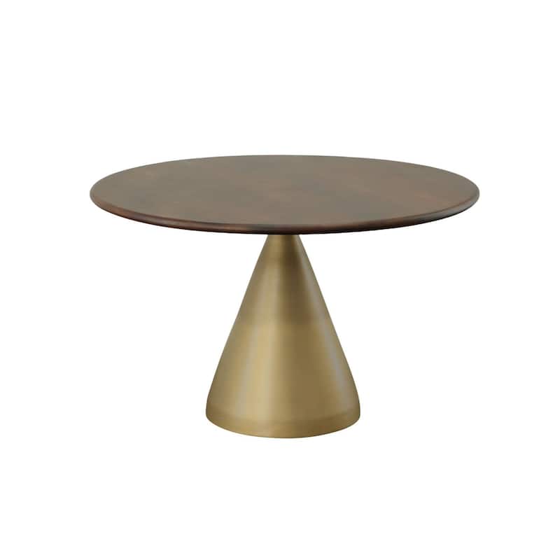 Conical Base Pedestal Dining Table - 48" - Gold