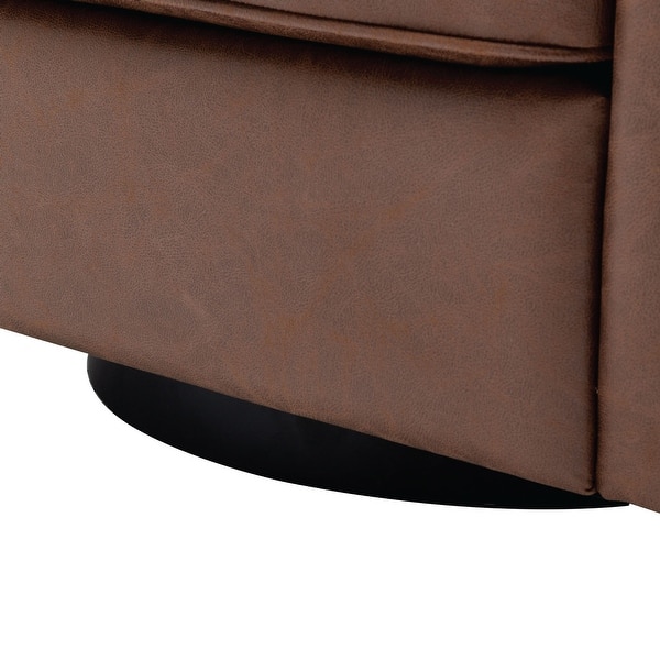 Kotter Home Faux Leather Swivel Barrel Chair Overstock 31769742