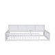 preview thumbnail 5 of 22, Kids Wood Semi-enclosed fence Floor Bed with Storage Cabinets and USB Ports