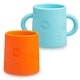 preview thumbnail 7 of 12, PopYum Silicone Training Cup, 2-Pack Blue/Orange