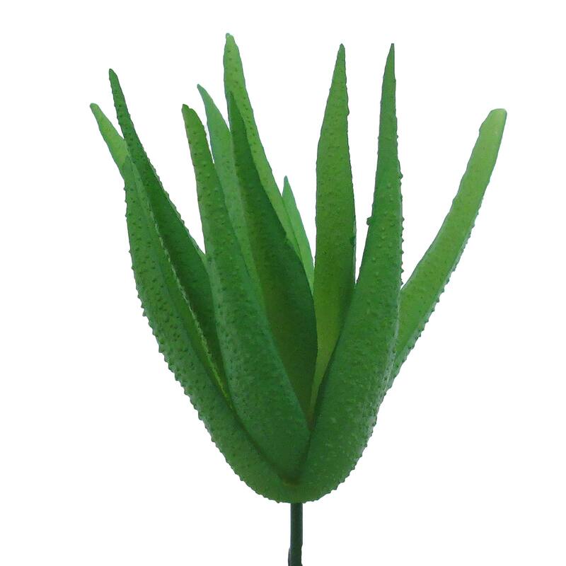 Set of 6 Pcs Artificial Aloe Vera Succulent Stem Plant Greenery Pick Spray Branch 5in - 5" H x 2" D